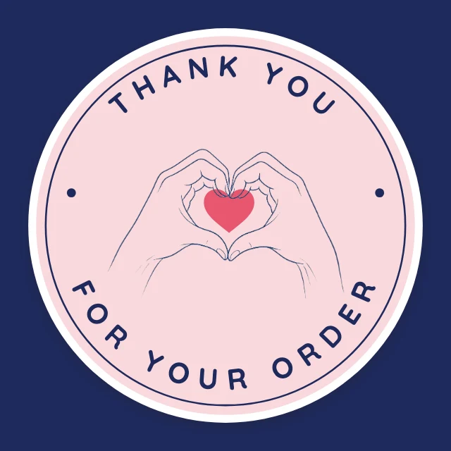 Heart hands thank-you sticker template