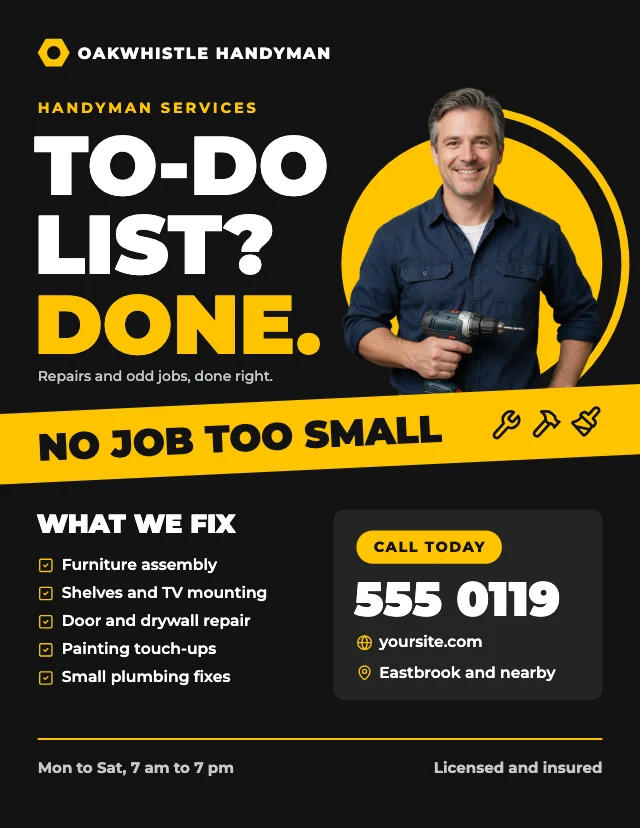 Handyman services flyer template