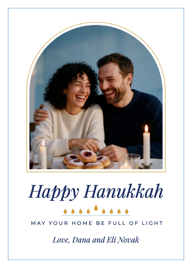 Hanukkah photo card template