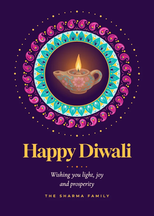 Happy Diwali card template