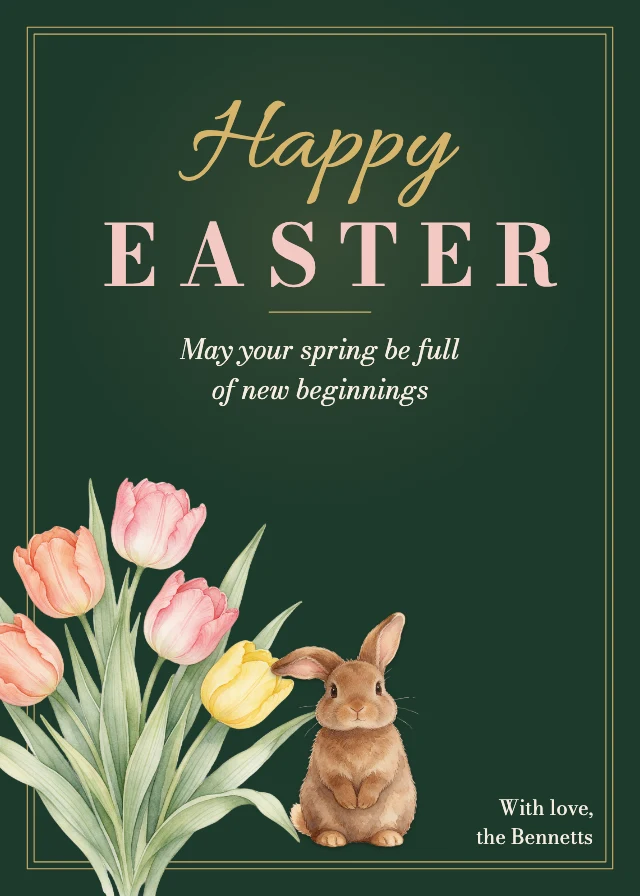 Happy Easter card template