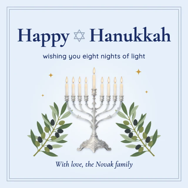 Happy Hanukkah greeting post template