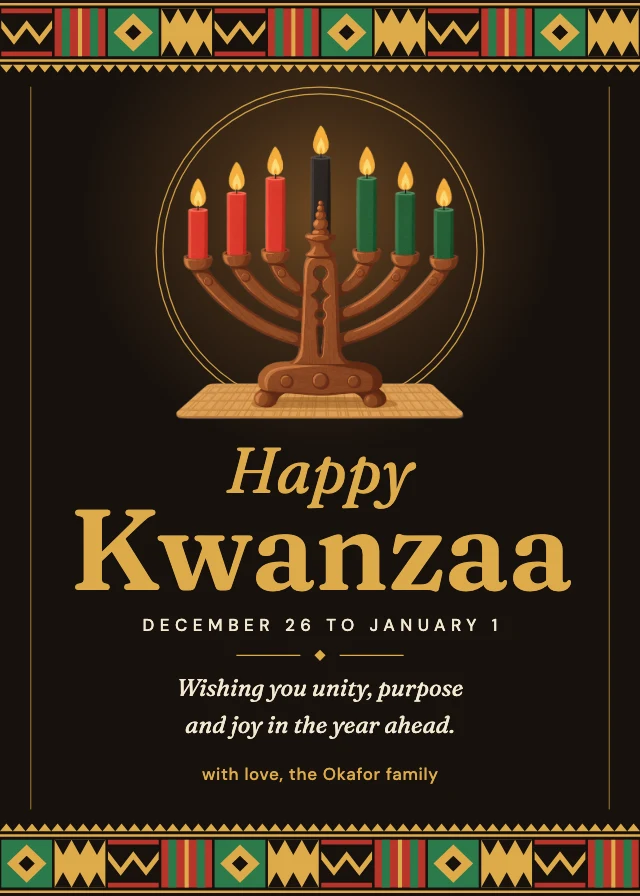 Happy Kwanzaa card template