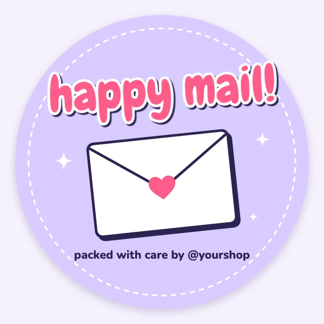 Happy mail sticker template