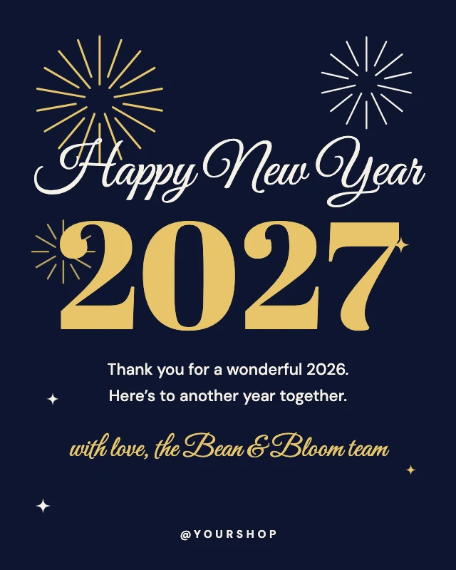 Happy New Year greeting post template