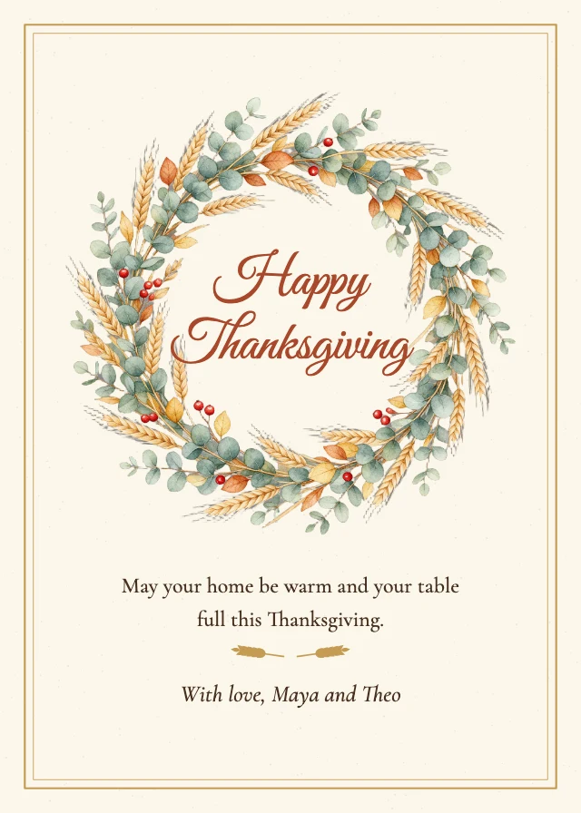 Happy Thanksgiving card template