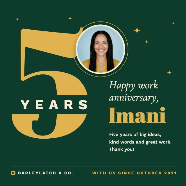 Happy work anniversary LinkedIn post template