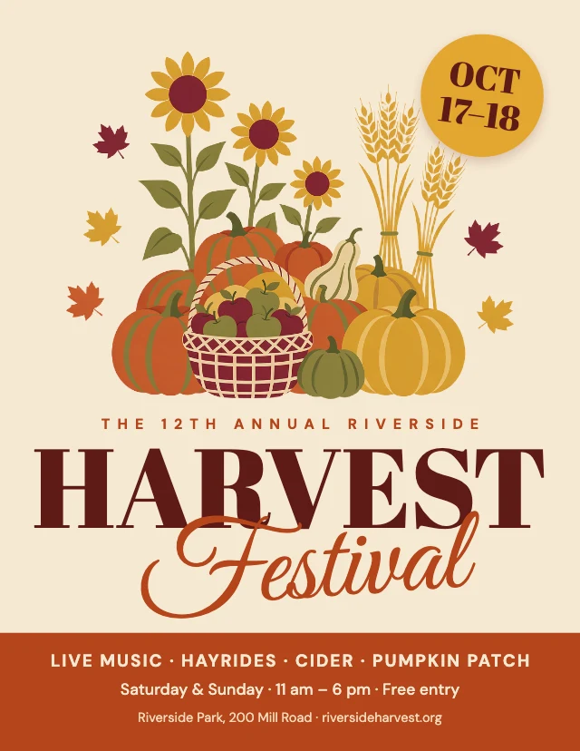 Harvest festival flyer template