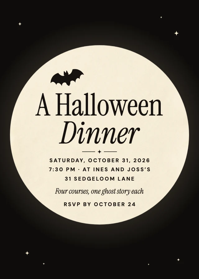 Halloween dinner party invitation template