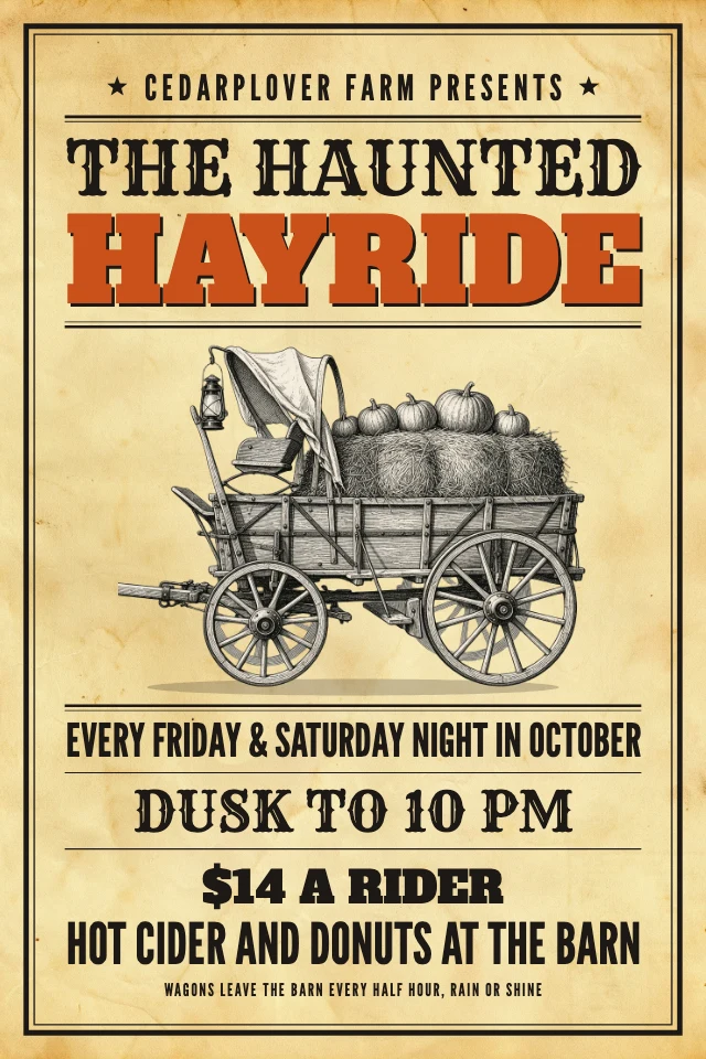 Haunted hayride poster template