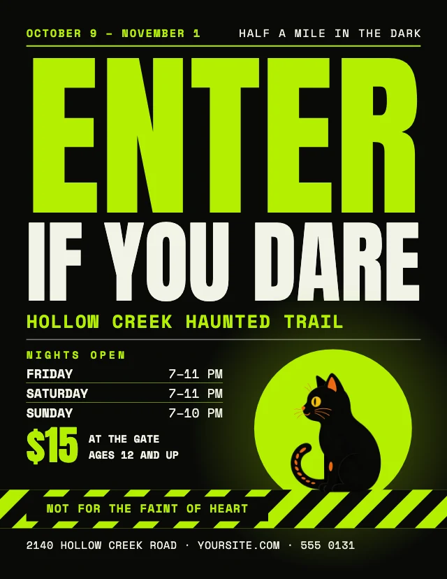 Haunted house flyer template