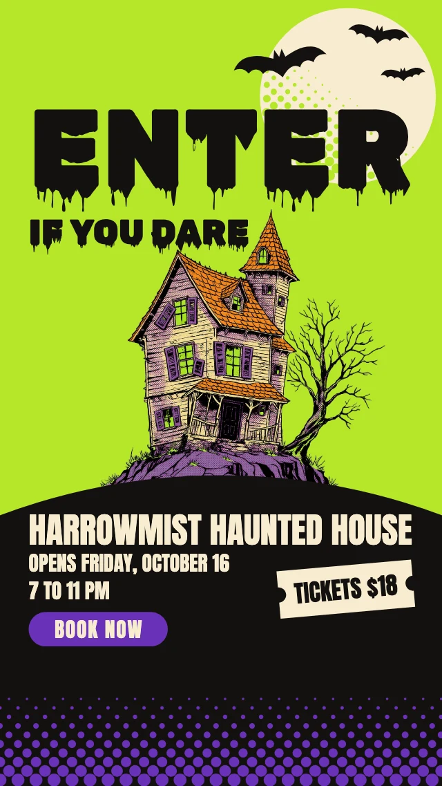 Haunted house opening night story template