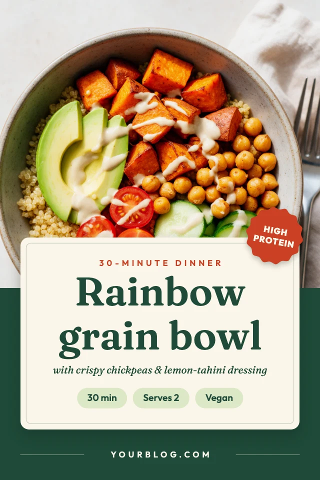 Healthy bowl recipe pin template