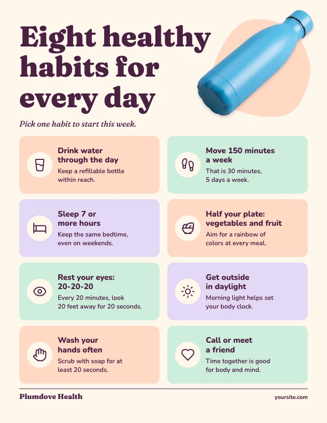 Healthy habits infographic template