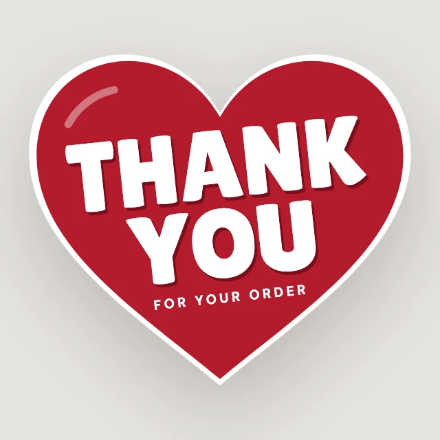 Heart thank-you sticker template