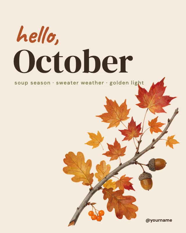 Hello October post template
