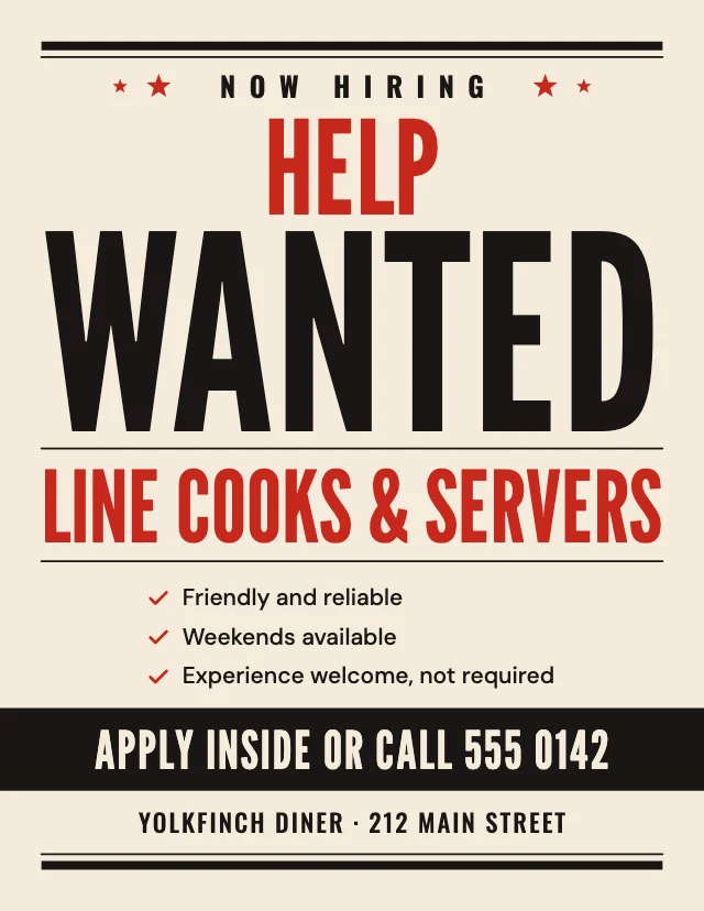 Help wanted poster template