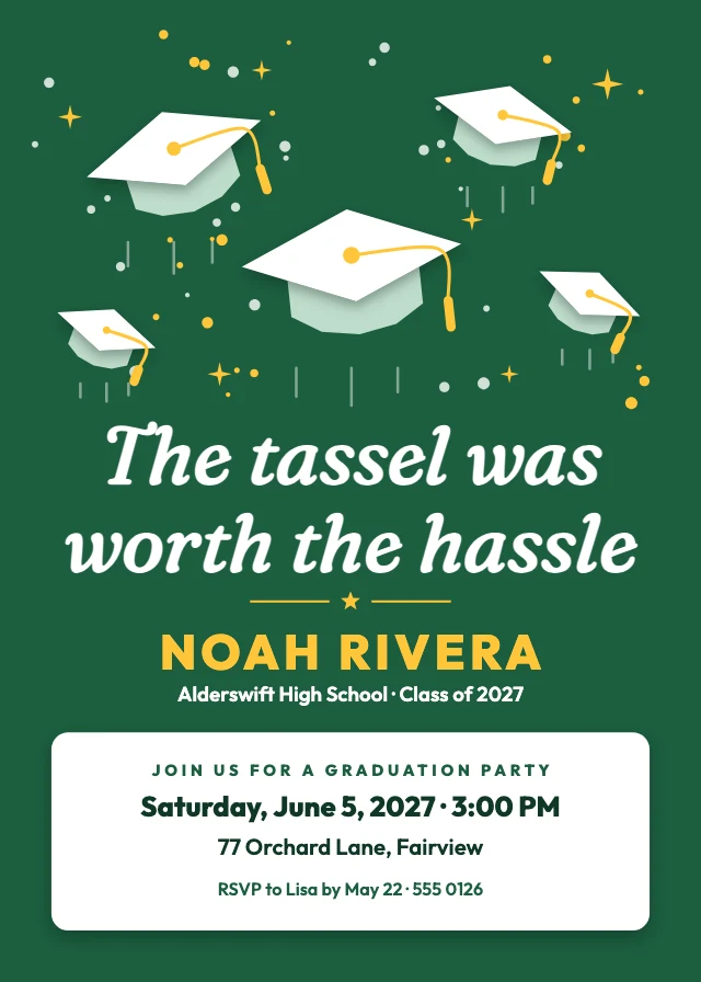 High school graduation invitation template