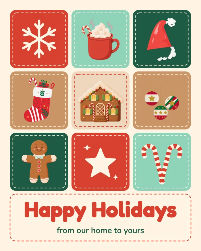 Happy holidays greeting post template
