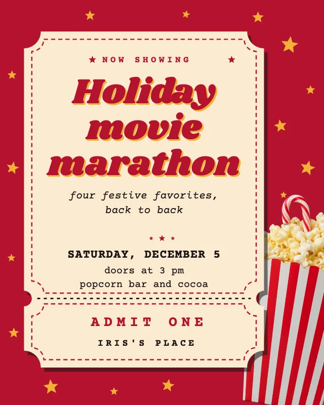 Holiday movie marathon post template