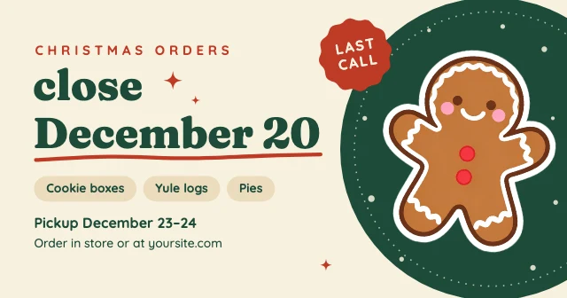 Holiday order deadline post template