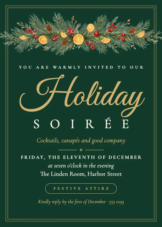 Holiday party invitation template