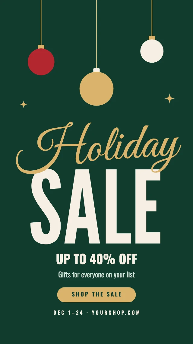 Holiday sale story template
