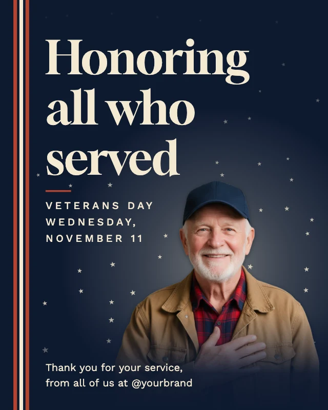Veterans Day thank you post template
