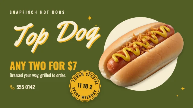 Hot dog special X ad template