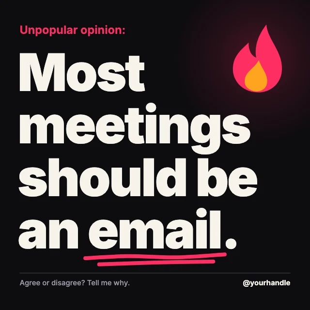 Hot take LinkedIn post template