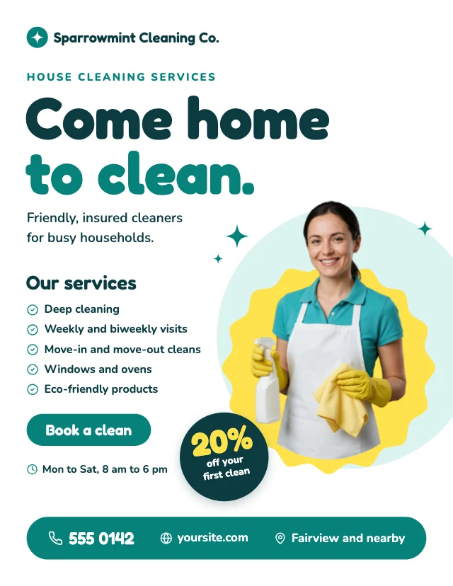 House cleaning services flyer template