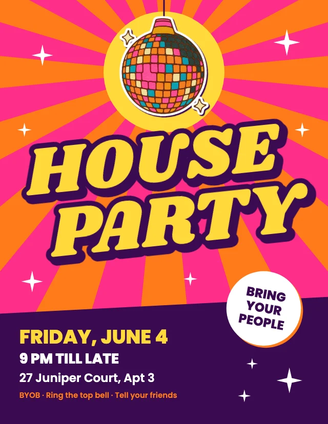 House party flyer template