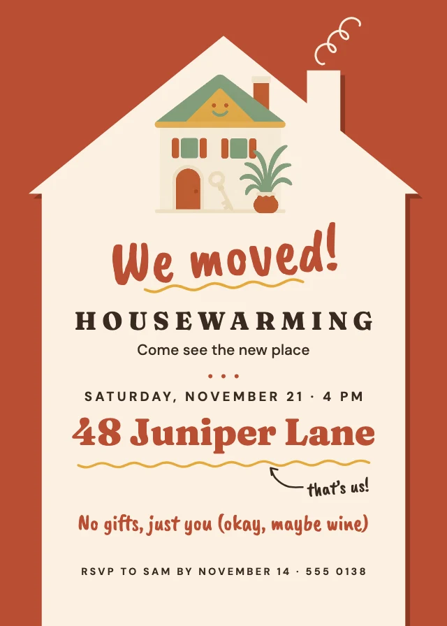 Housewarming party invitation template