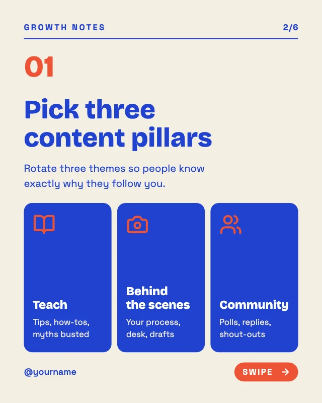 How to grow on social media template, page 2 of 6