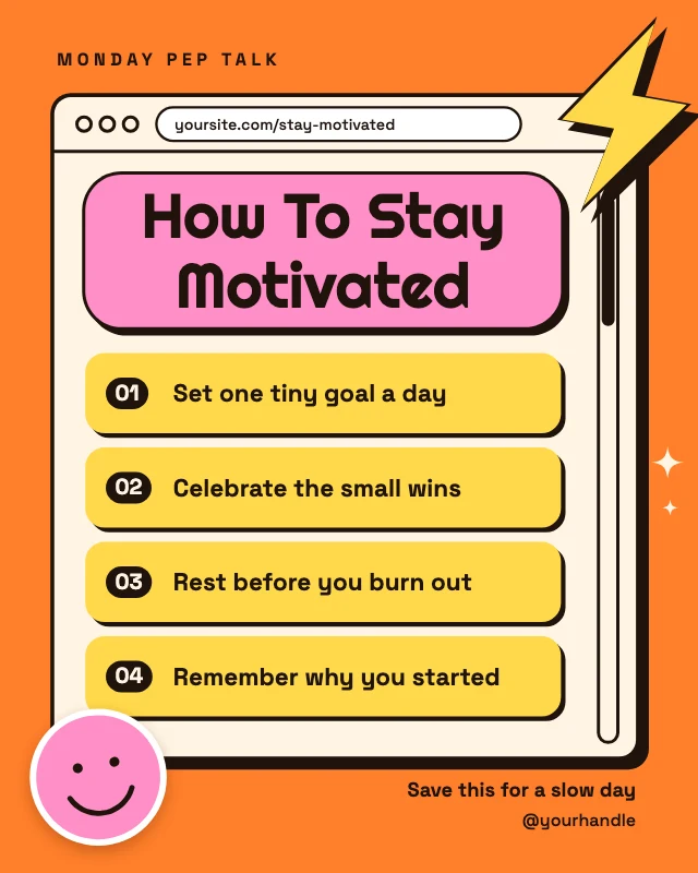 How to stay motivated tips template