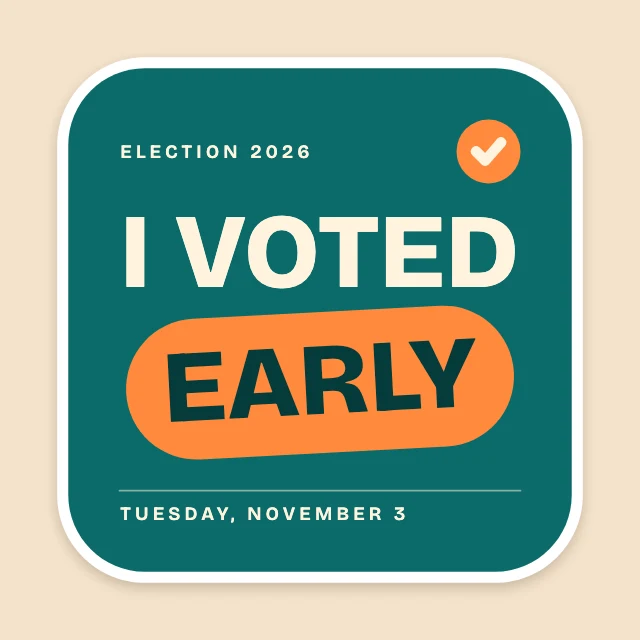 I Voted Early sticker template