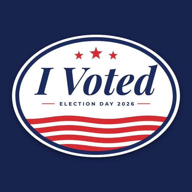 I Voted oval sticker template
