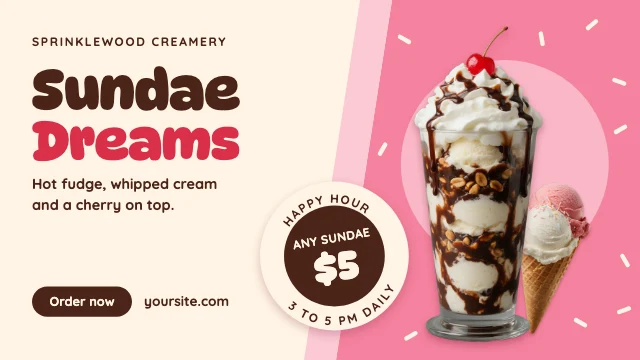 Ice cream sundae X ad template