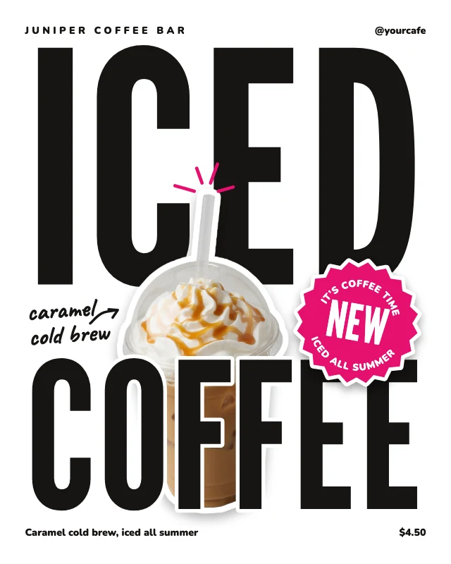 Iced coffee shop post template