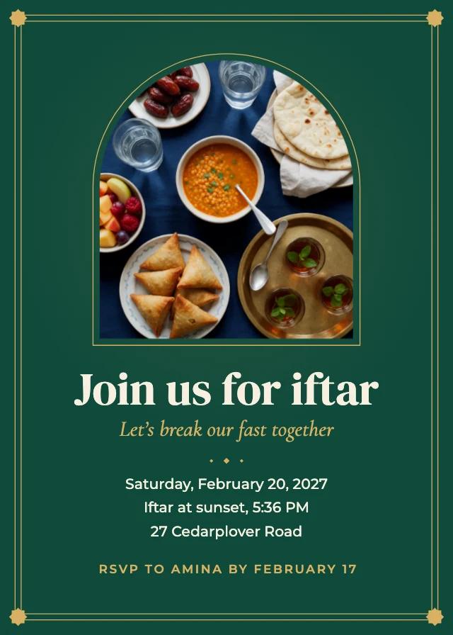 Iftar dinner invitation template