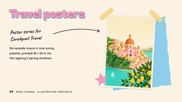 Illustrator portfolio presentation template, page 4 of 8