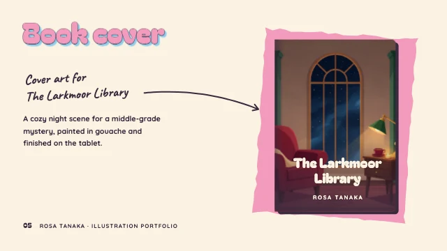 Illustrator portfolio presentation template, page 5 of 8
