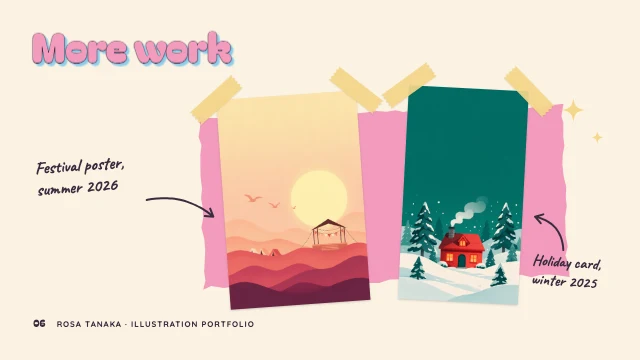 Illustrator portfolio presentation template, page 6 of 8