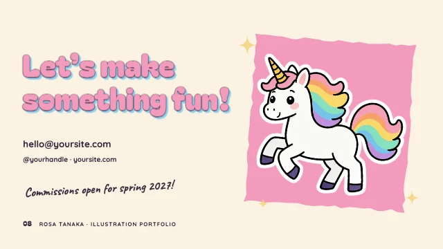 Illustrator portfolio presentation template, page 8 of 8