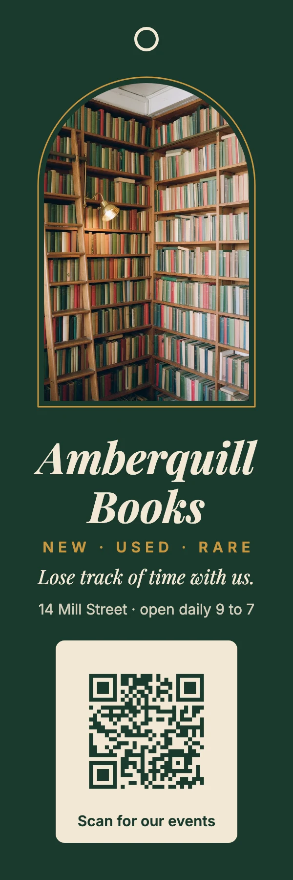 Bookstore bookmark template