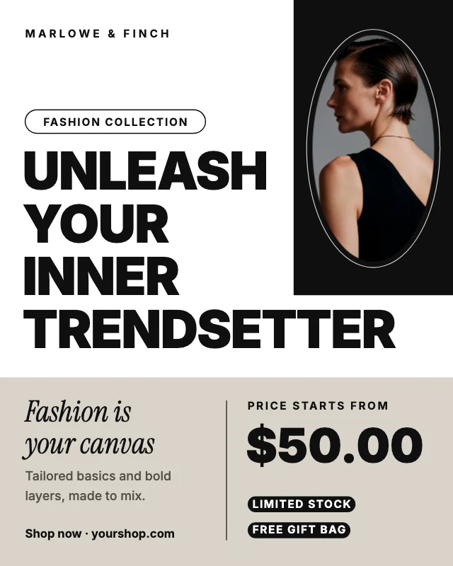 Fashion collection price post template