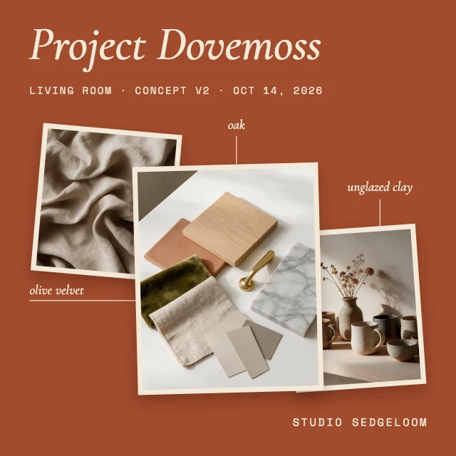 Interior design moodboard post template