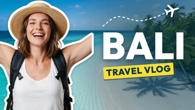 Island travel vlog YouTube thumbnail template