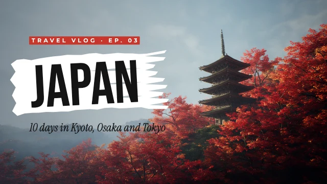 Japan travel vlog YouTube thumbnail template