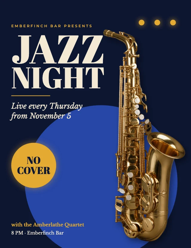 Jazz night poster template